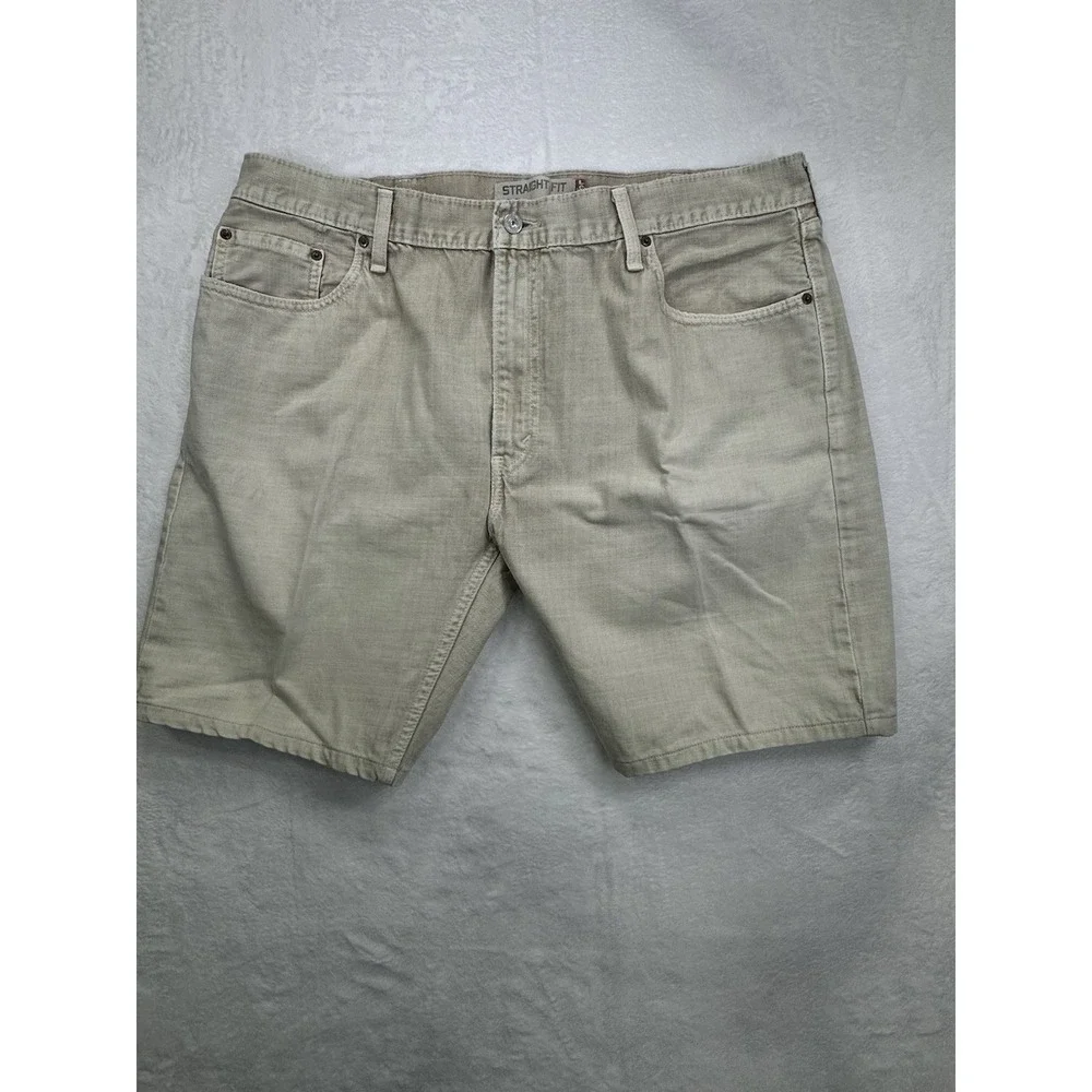 Levi's 505 Shorts Men's 40 Khaki Beige Classic Fit Red Tab Denim